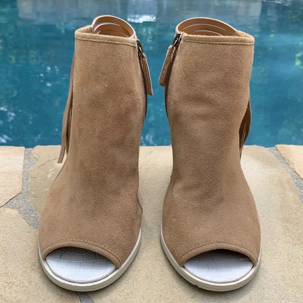 Aldo Lennoxville Suede Block Heel Booties Sz 7.5 - Picture 6 of 14